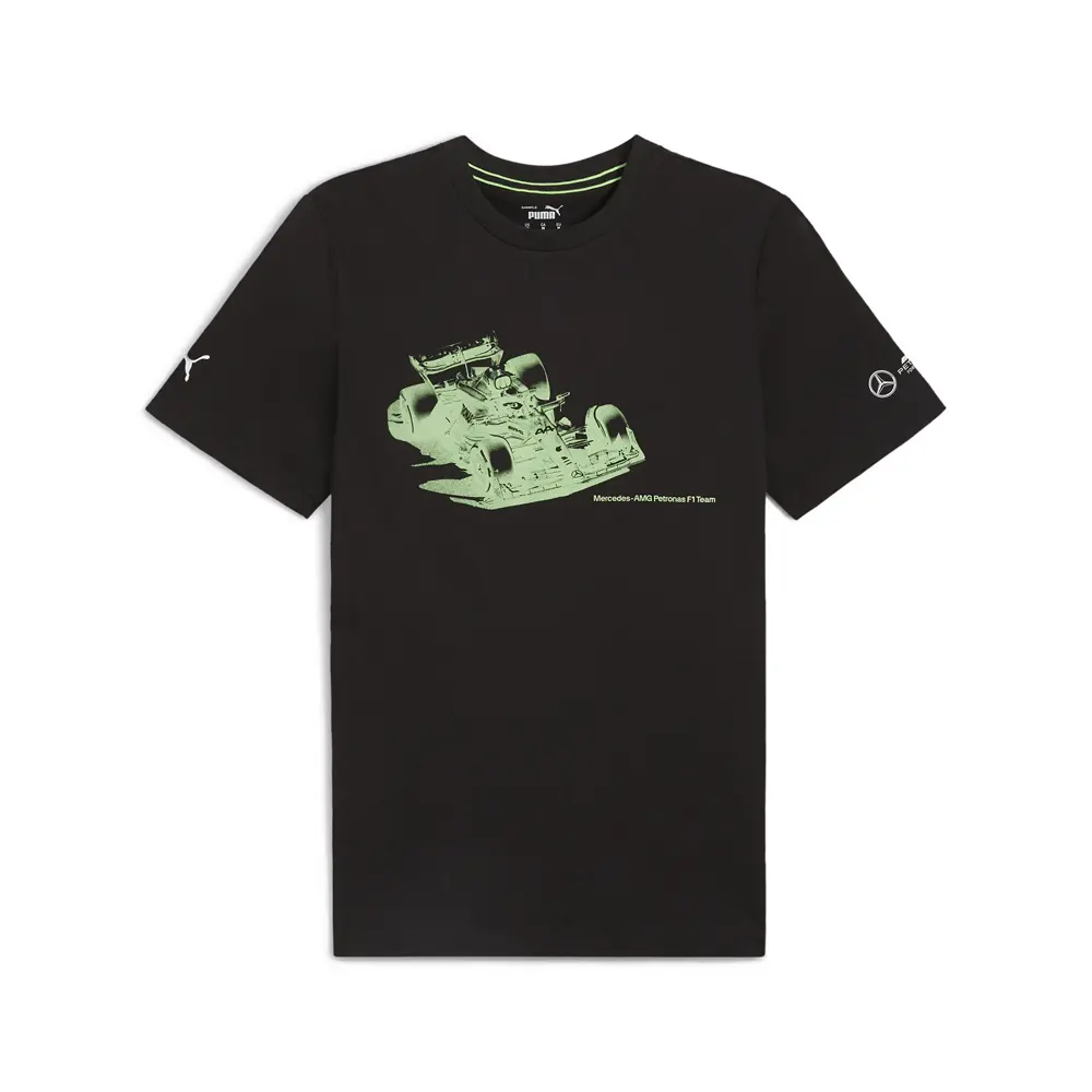 PUMA Mens Mapf1 Essentials Car Graphic Crew Neck Short Sleeve Casual Tops Casual - Black