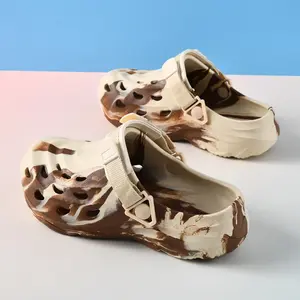 New Style Clog Shoes |   Summer Outdoor Wear Durable Breathable Beach Shoes EVA Non-Slip Thick Sole Height Increasing Couple Style Closed-Toe Slippers