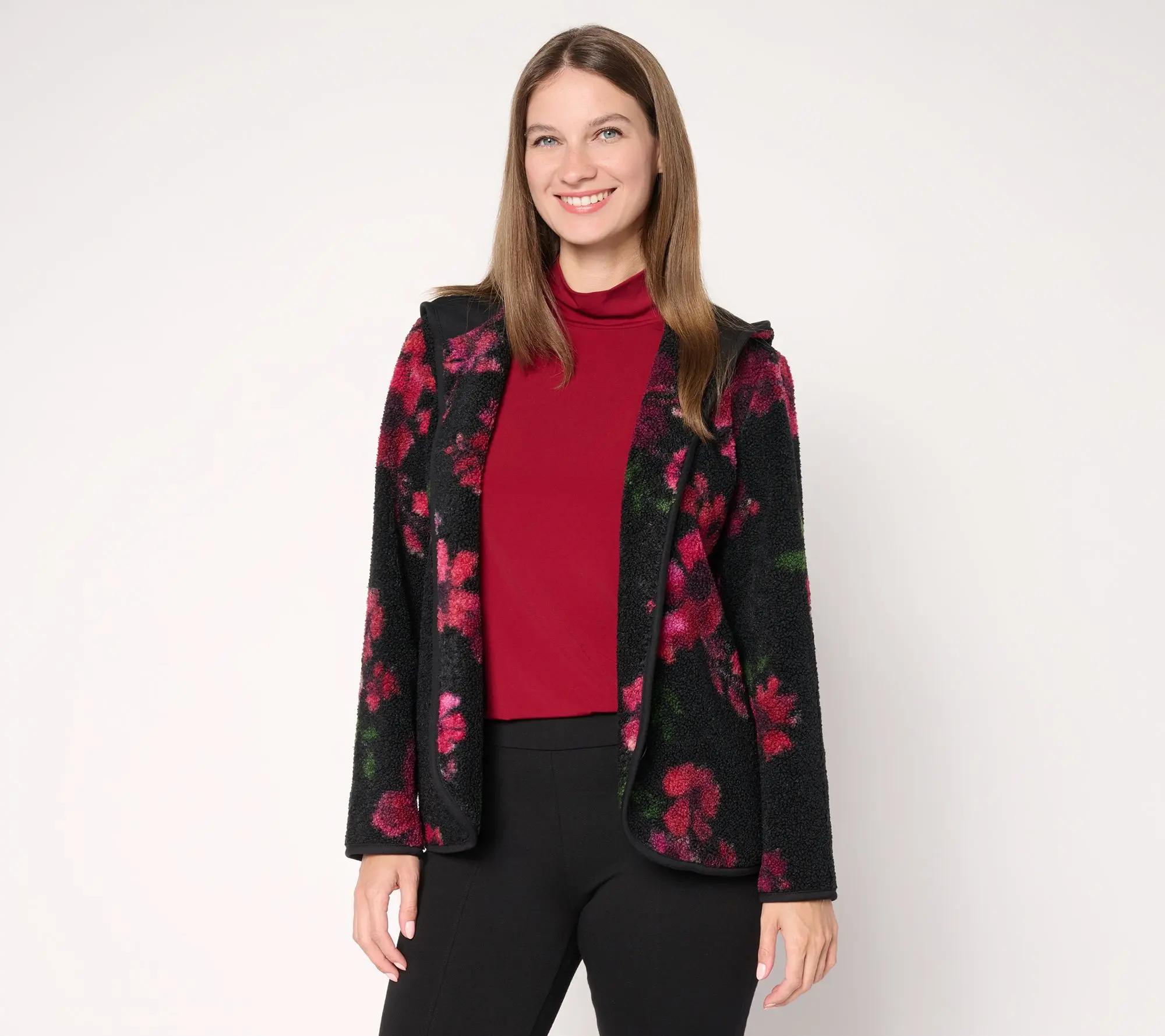Susan Graver Weekend Regular Knit Boucle Jacket in Prints & Solids