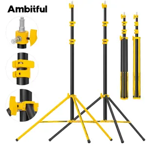 Ambitful GM280Y 2.8m Heavy-Duty Aluminum Light Stand with Air Cushion, Professional Photography Tripod for Speedlight, Flash & Live Streaming