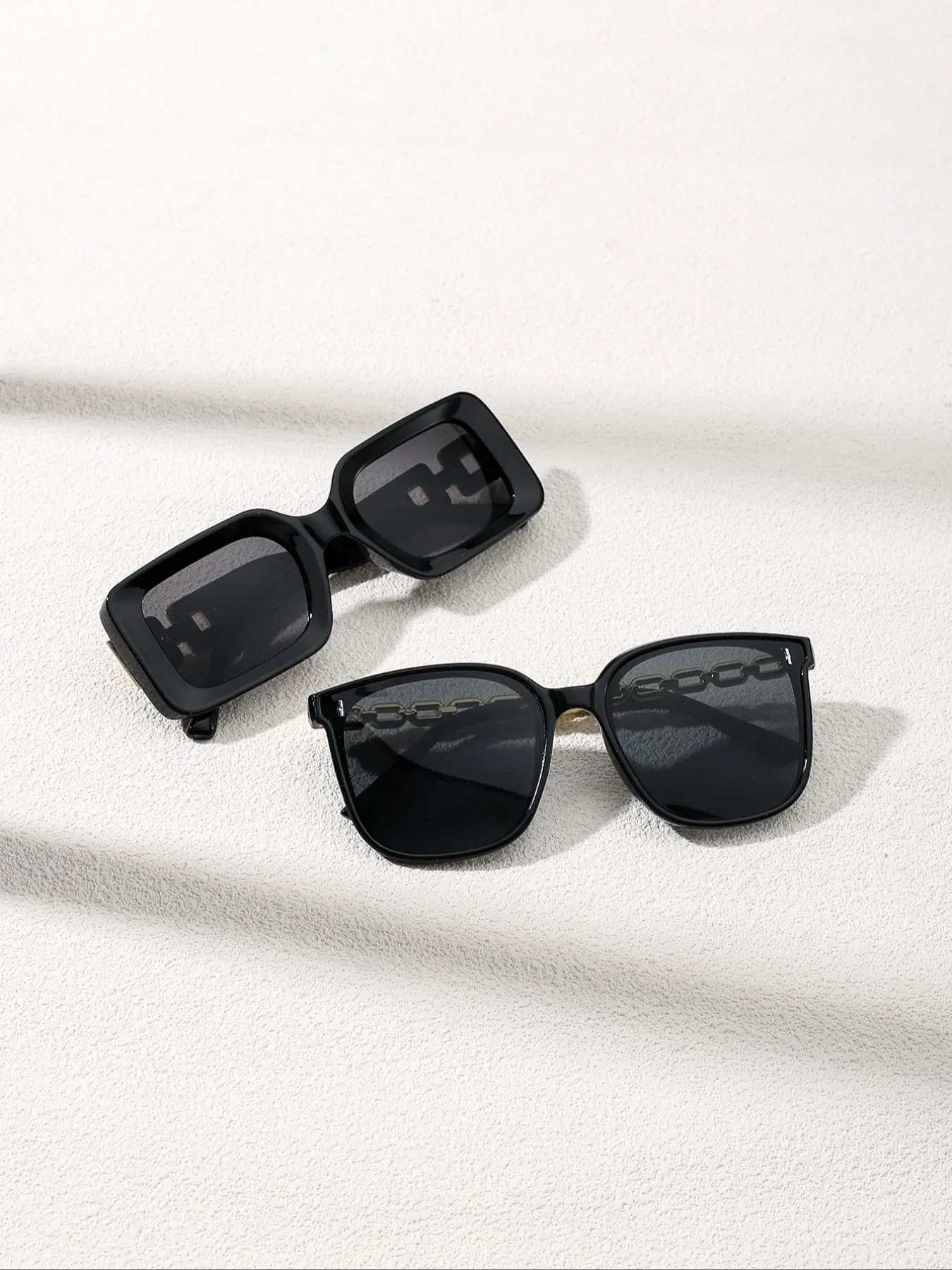 Luxury Fashion Vintage Sunglasses with Square Frame and Decorative Chain, Perfect for Beach, Daily Life, Vacation, Outdoor Travel