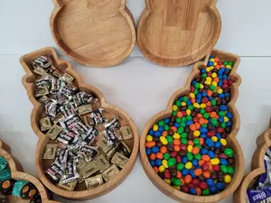 Hardwood snowman bowl