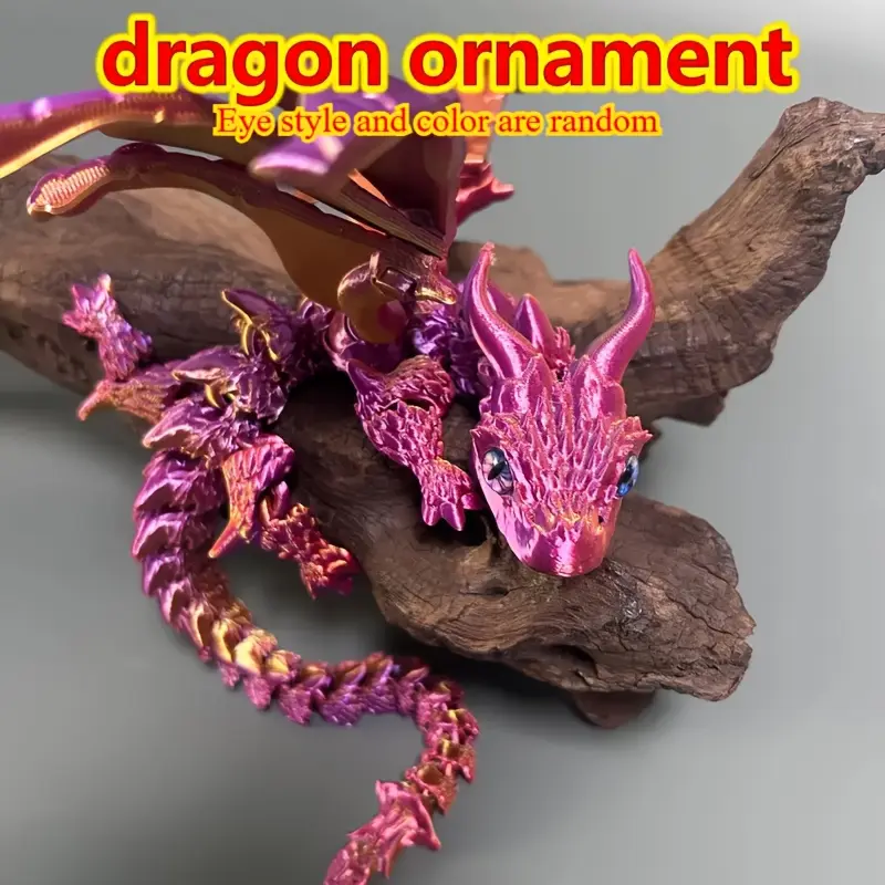 3D Printed Dragon Dual-Horn Flying Dragon Flexible Multi-Jointed