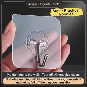 10 Pack Heavy Duty Adhesive Hooks Waterproof Oilproof Stainless Steel Self Sticky Hanging Hooks For Coat Keys Bathroom Shower Kitchen Wardrobe Outdoor Use