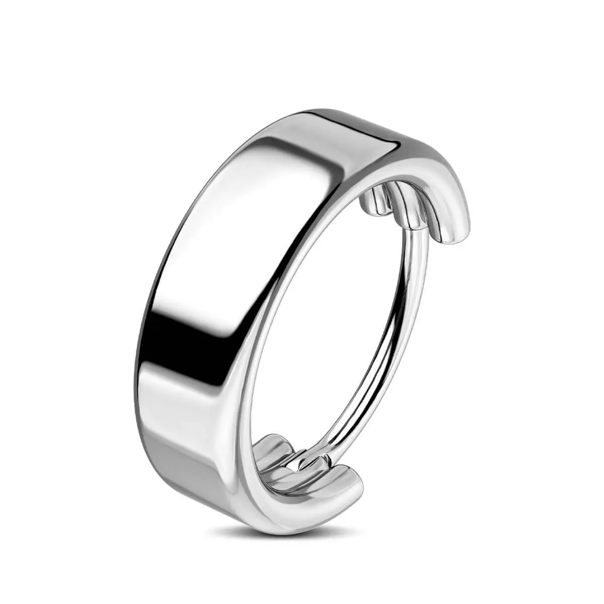 OUFER Body Jewelry Chunky 20G 316L Stainless Steel Hinged Segment Hoop, Lustrous Surface Nose Ring for Nose Piercing