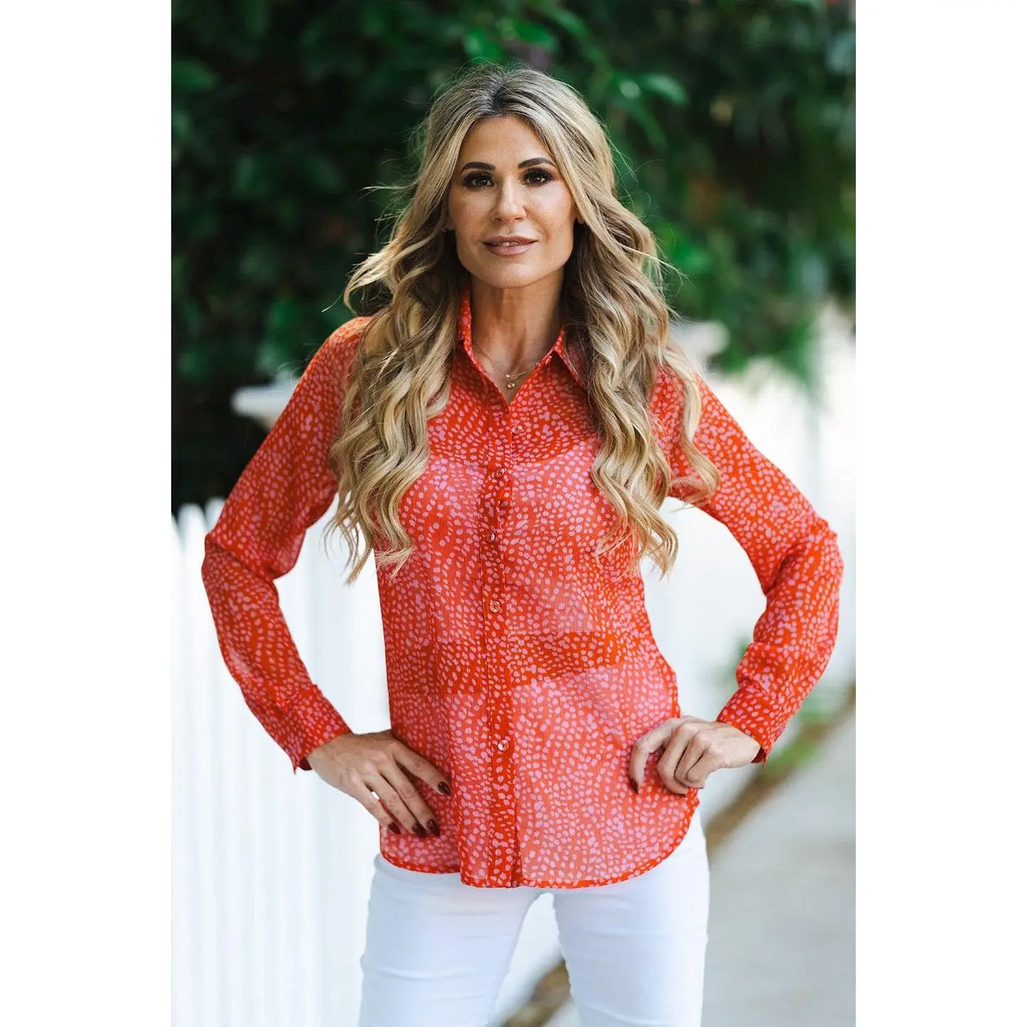 Checkered Shirt Wild Dots Raspberry