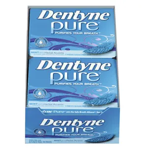 Dentyne Pure Mint with Herbal Accents Sugar Free Gum, 10 Packs of 9 Pieces (90 Total Pieces)