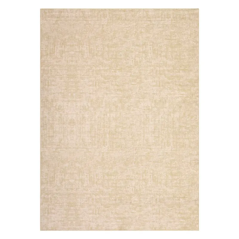 5x7 Machine Washable Modern Abstract Faux Wool Plush Fiber Area Rug - Non-Slip, Slip-Proof, Stain-Resistant, Foldable, Geometric Art Contemporary Home Decor Accent for Living Room, Dining Room, Beige, No-Slip Area Rugs, Slip-Proof Area Rugs