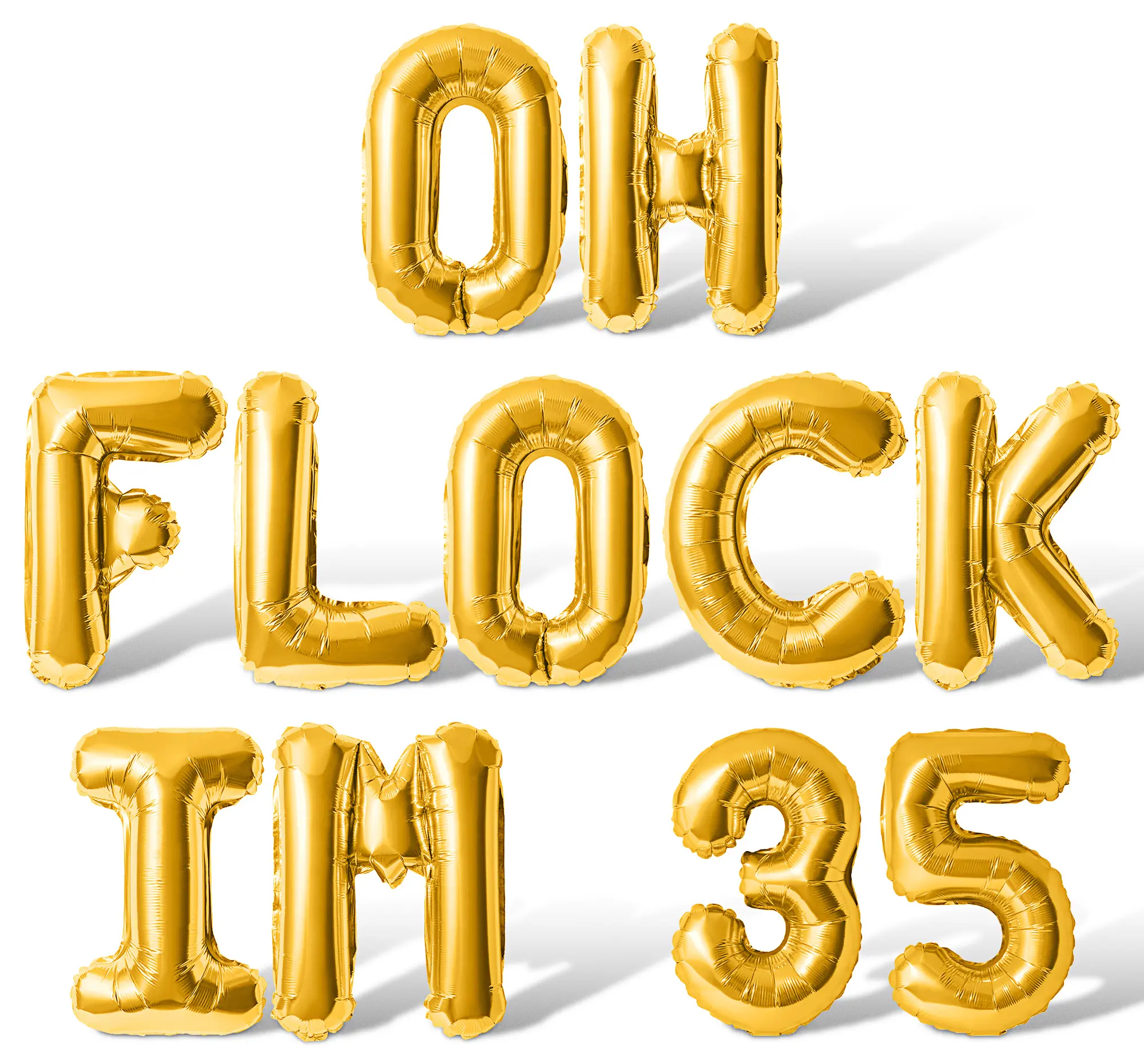 Letter Balloons - OH FLOCK IM 35 16" Inch Alphabet Letters Foil Mylar Balloon 35th Birthday Party Banner