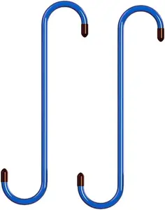 Brake Caliper Hangers 2-Pack - Heavy Duty Steel Hooks with Rubber Tips for Brake Pad Replacement (Blue)