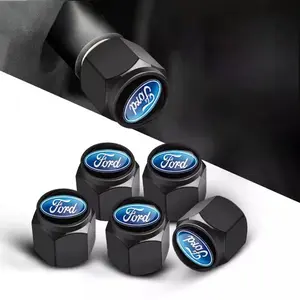 5PCS Metal Automotive Car Wheel Tire Valve Air Stem Cap Dustproof For Ford Focus mk2 mk3 Fiesta Fusion Ranger Mondeo S-MAX Kuga Accessories