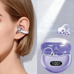 Wireless Open-ear Headphone, TWS Earbudswith Charging Case, Stereo Sound Earphone forAndroid & lphone, Bluetooth-compatible Earbudsfor Sports, Purple Audio Earbuds Gift, Wireless Music Earphones, EarphoneProtective Case
