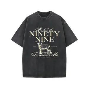 Ninety-Nine High Quality Graphic Print Washed Crew Neck Basic T-Shirt, Fashion Versatile Men'S Outdoor Clothing