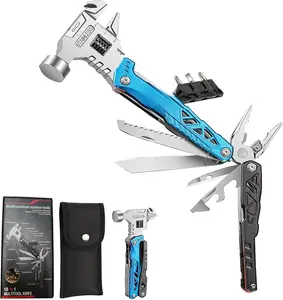 Upgraded Adjustable Wrench Multitool Hammer, 18-in-1 Pocket Multi Tool Pliers, All-in-One Survival Tool for Camping, Outdoor & Daily Use