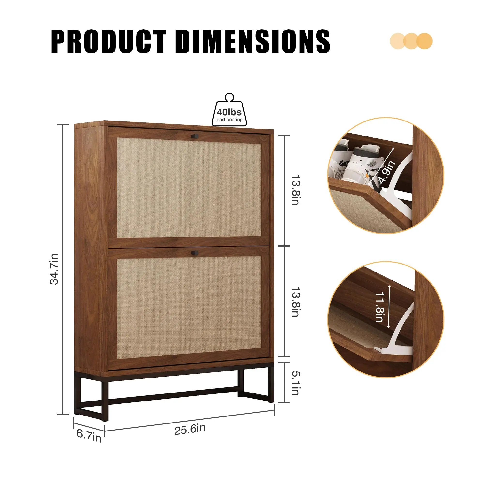 Walnut 2 Drawers-Single Layer