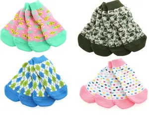 Doggie Design Non-Skid Dog Socks - 100% Cotton Anti-Slip Traction & Floor Protection - Multiple Sizes