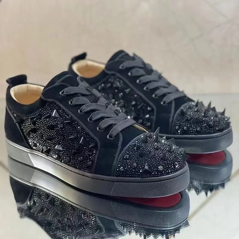 Men's casual shoes, fashionable round-head rivet platform shoes, trendy style