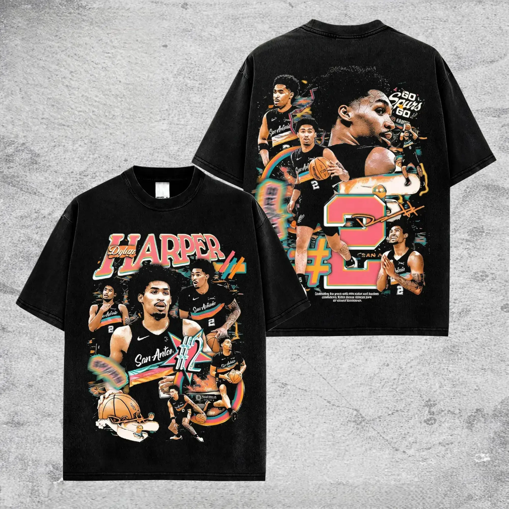 Vintage Harper Graphic Tee _ DH 2 Spurs Basketball Streetwear Shirt _ Unisex Fan Apparel & Holiday Gift for Men Women