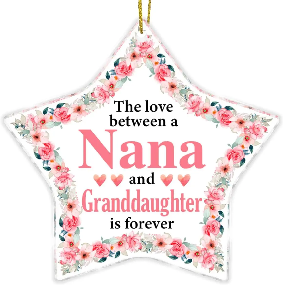 Gifts for Nana from Granddaughter, Christmas Birthday Gift for Nana Grandma Grandmother Gigi Mimi, Nana and Granddaughter Acrylic Christmas Ornament Keepsake