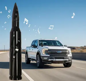 Happy Independence Day Edition 50 Cal Bullet Antenna for Trucks - 7.8 Inch Universal Replacement, Spiral Pattern | Fits GMC Sierra, Chevy Silverado, Ford F150 F250 F350, Dodge Ram 1500 2500 3500 | Waterproof Car Accessories (Matte Black)