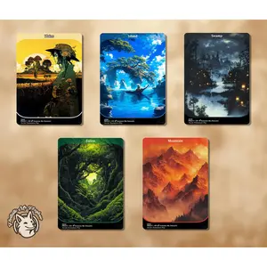 5 Basics Bundle | Basic Land Proxy Cards — Island, Plains, Mountain, Swamp, Forest