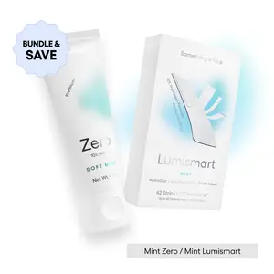 Whitening Kit by Something Nice – Zero 10% nHAp Remineralizing Toothpaste + Lumismart Strips with Smart Adjust Technology – Dentist Designed Cleaning & Whitening Kit from The Bentist