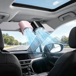 JOYTUTUS Summervibes-2026 Semiconductor Cooling Car Clip On Fan with LED Display - 360° Rotation, 100 Speeds Adjustable, USB Rechargeable Personal Cooling Fan, 16℃ Semi-Cooling Wide Clamp 20Hr Battery 3000mAh Battery