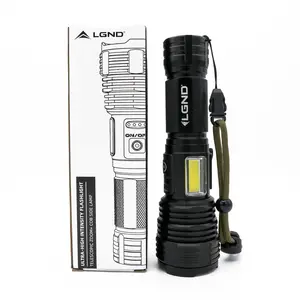 LGND Outdoors Ultra-High Intensity Tactical Flashlight – Rechargeable LED, Zoomable, COB Side Light, Waterproof