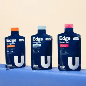 UCAN Energy Gel Intro Pack - 3 Gels in Assorted Flavors - Strawberry Banana, Orange Mango, Original, Crash-Free Energy, No Sugar, Easy on the Stomach