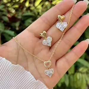 Women's Heart-Shaped Fashion Accessory Set - Elegant Female Costume Jewelry for Daily Wear