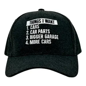 Things I Want List Hat Funny Sarcastic Car Mechanic Graphic Novelty Cap Funny Hats Funny Mechanic  Novelty Caps for Men Black - Standard