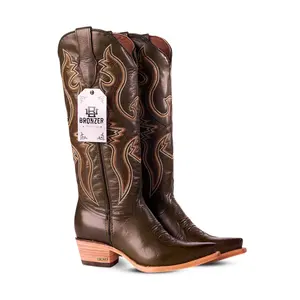 Harpy WR – Genuine Leather Cowboy Boot for Women in Olive Color | Marie RT Last | Leather Sole