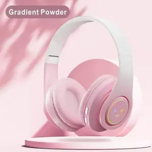 Wireless Headphones, Over-ear Design Headphone with Light Effect, Foldable Headphones Suitable for Gaming, Office, Queue, Audio, Headphones Stereo
