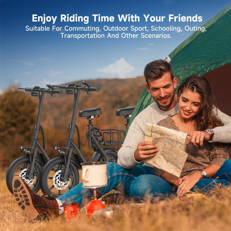 【AOVOPRO- VOLTVOGUE】 Electric Scooter, Peak Power 750W, Top Speed 22 mph, 10.5-22.5Ah, Driving Range 20-60 Miles, Rear Disc Brake + Electronic Brake, 14-inch Inflatable Tires.