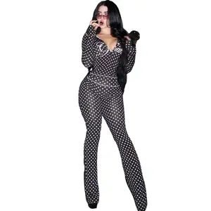 Elegant Casual Two-Piece Set Women Long Sleeve Zipper Fitted Crop Top & Trousers Women Fashion Slim Fit Zipper Crop Top And Pants Set Stylish Long Sleeve Outfit Chic Long Sleeve Zipper Two Piece Set For Women Slim Crop Top & Long Pants