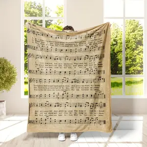 A Piano Sheet Music Printed Blanket, a Soft And Warm Throw, Perfect As an Anniversary Gift for Parents, Son, And Daughter, Suitable for Use on Sofas, in The Office, on Beds, And for Camping And Travel