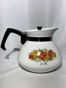 Vintage Corning Ware “Spice of Life” 6-Cup Teapot – “Le Thé” Pattern