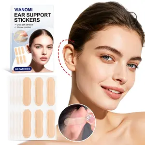 60 Patches Ear Support Stickers, Discreet Beige Ear Support Lifters, Self-Adhesive Ear Support Tapes for Proms and Special Events for Photo Shoot Face Slimming Visual Effect, Invisible Beauty Accessories