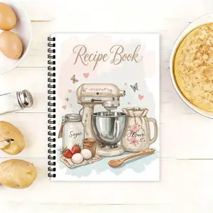 A5 Personal Recipe Notebook 100 Sheets, Empty Cookbook Handwritten Planner, Record Clear Ingredients & Steps, For Baking Beginners Daily Meal Prep Homemade Dishes