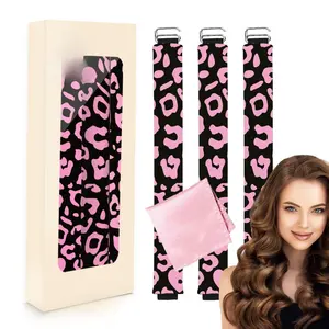3 Pcs Sponge Heatless Curling Rod with Scarf No Heat Curls to Sleep in Hair Rollers for Women Styling Tools Pink