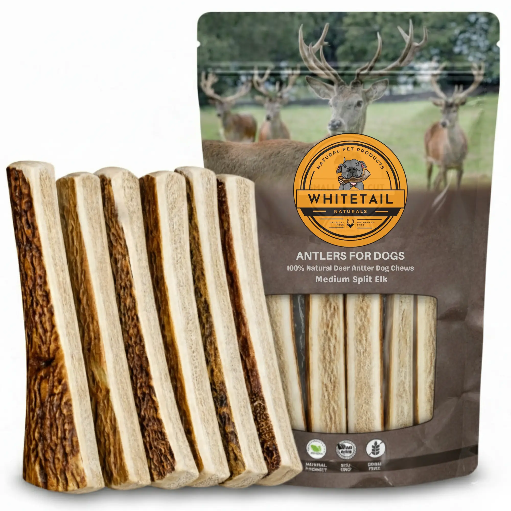 Medium | Split Elk Antler Dog Chews - Single Antler or Multipack