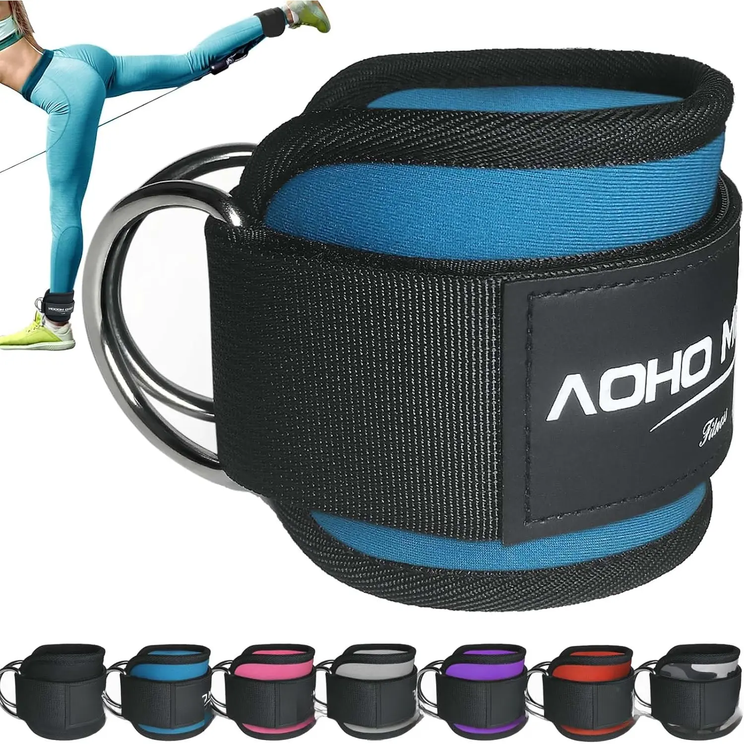 Ankle Strap for  Machine Attachments, Gym Accessories for Women and Men, Neoprene Ankle Cuffs for glute Kickback,  Workouts ande Booty  Abductors Exercise
