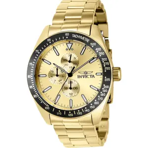 Invicta Men's 38970 Aviator Quartz Multifunction Gold Dial Watch