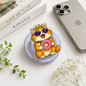 Cute Princess Donut Cat Phone Grip - Magnetic Pop Socket & Kickstand - Dungeon Crawler Carl Fan Gift