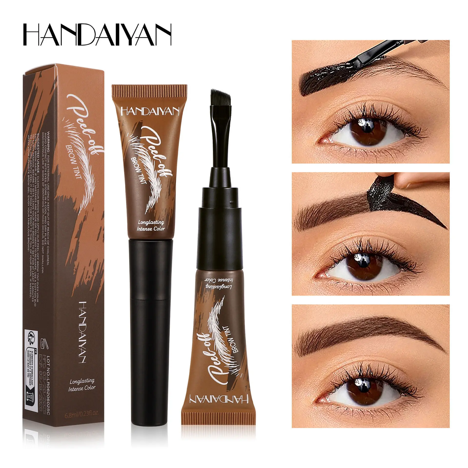 5-Color Tear-Off Brow Tint – Waterproof, Non-Fading, Long-Lasting Pigment for Precise Brow Definition & Effortless Wild Brow Looks - Easy-to-Use Makeup Tool for Women, Cosmetics, Eyebrow products