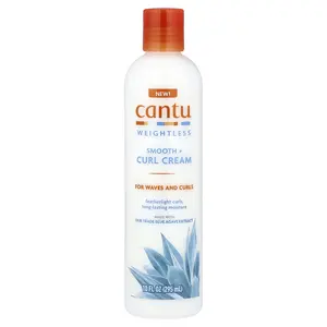 Cantu Weightless, Smooth + Curl Cream, For Waves and Curls, 10 fl oz (295 ml)