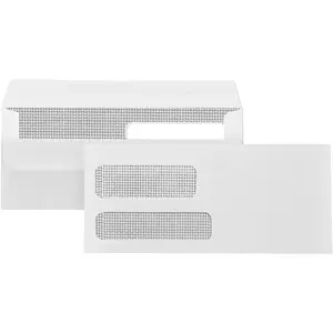 500 No.9 Flip and Seal Double Window Self Seal Security Envelopes Suitable for Quickbooks Invoices and Business Statements Size 3 7/8 Inch X 8 7/8 Inch
