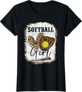 100% Cotton Softball Girls Softball T-Shirt Softball Shirts for Women & Softball Outfits Girls