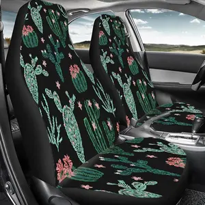 Cactus Pattern Car Seat Cover, Durable Polyester Car Seat Protector, Universal Car Interior Accessories for Front & Rear Seats