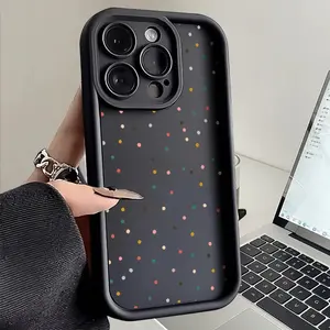 Phone Case - 1pc Creative Colorful All-Over Polka Dot Pattern Black Bamboo Phone Case, Suitable for iPhone 17 E Air Pro ProMax iPhone16 15 14 Plus 13 12 Mini 11 X XS XR, Suitable As a Gift for Girlfriend, Boyfriend, Friend Or Yourself